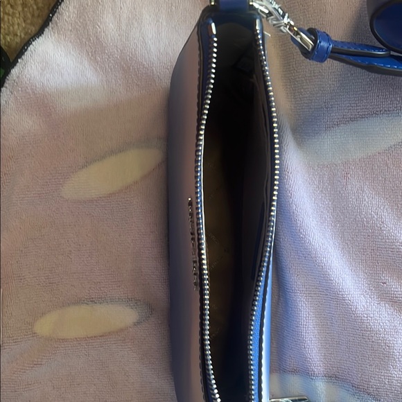 Michael Kors Blue and White Crossbody Bag with Silver Hardware - Picture 3 of 5